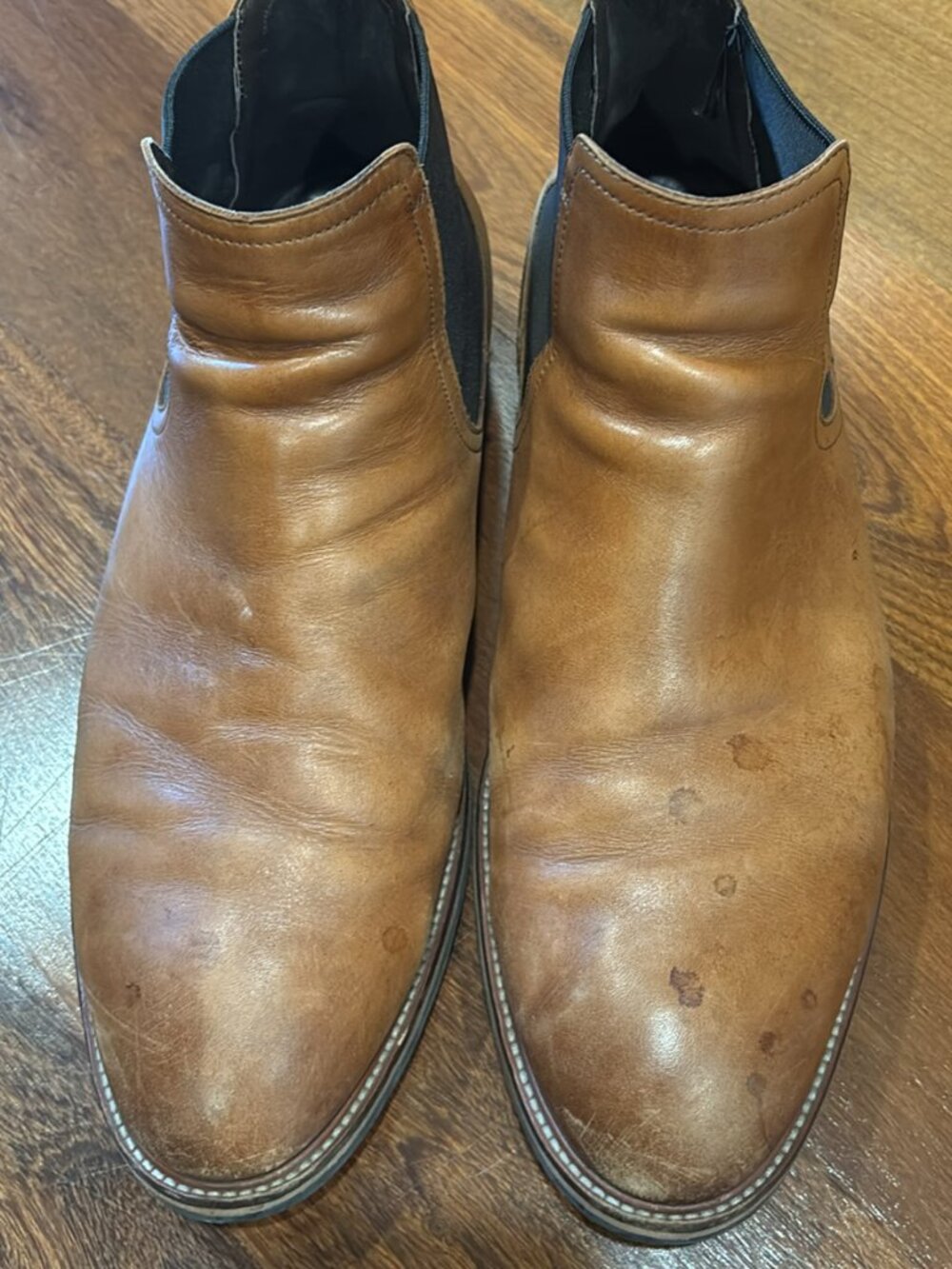 Cole Haan Men’s Leather Chelsea Ankle Boots – Cognac Brown